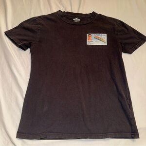 Hollister Men’s Black Short Sleeve Graphic Tee with Small Chest Patch